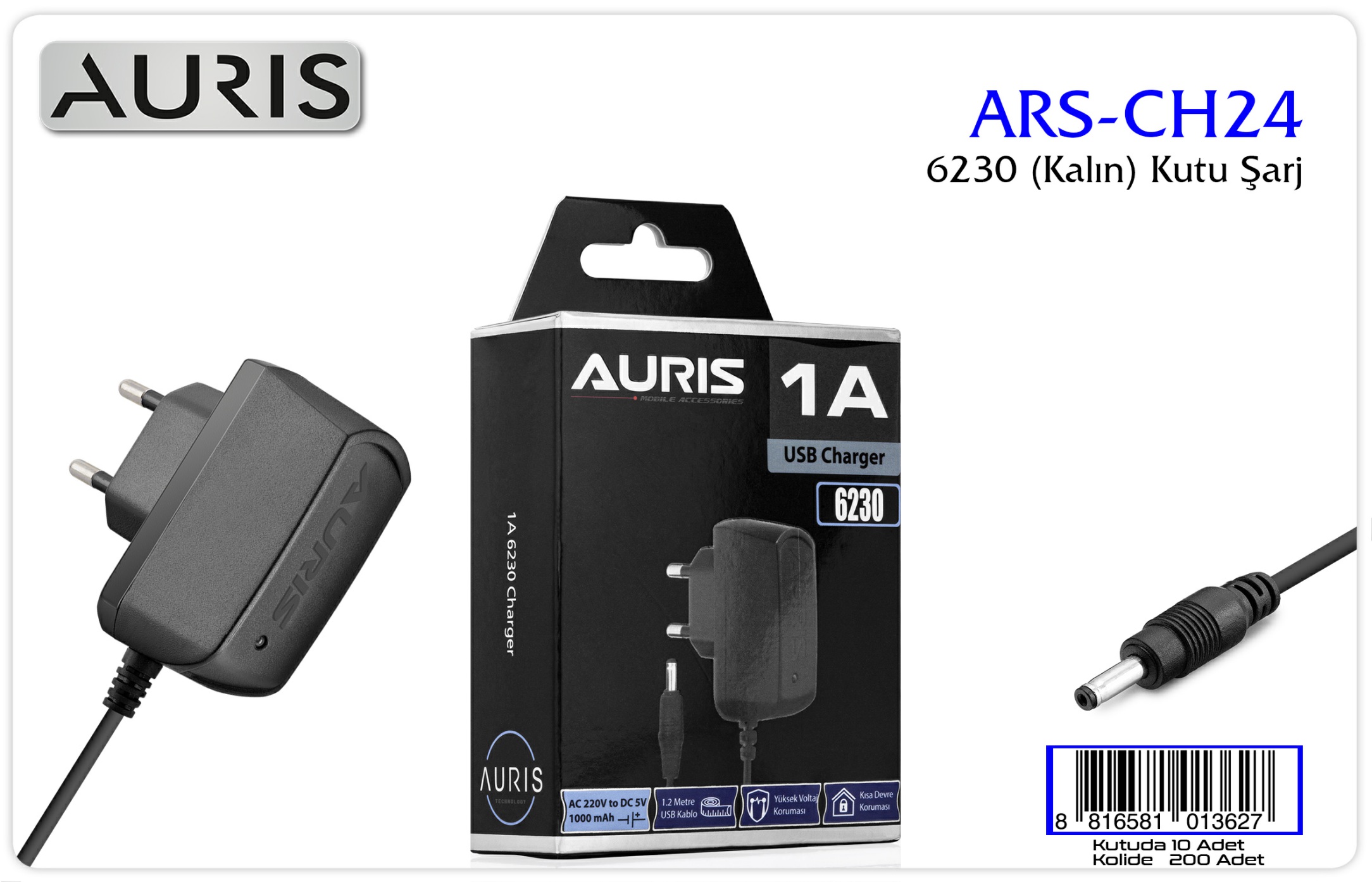 Auris Ars-Ch24 6230 Kalın Uç Nokıa Kalın Şarj Aleti